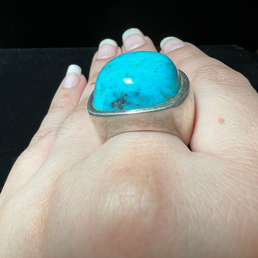 Turquoise Silver Ring - image 8